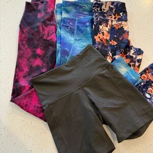 Lot Of 4 Girls Leggings Size Fits L 10/12 Old Navy 90 Degrees All In Motion Kids